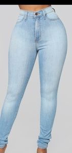 High waisted skinny jeans